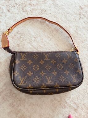 Monogram Mini Pochette in Brown and Tan